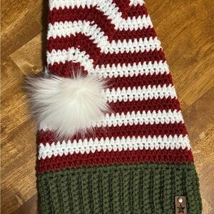 Adult (OSFM) Striped Elf Hat with Pom Pom